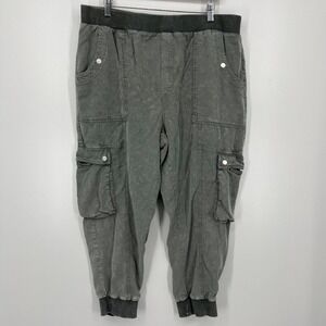 Anthropologie Cargo Pants Women's Size‎ XL Gray Pockets Tapered Lyocell